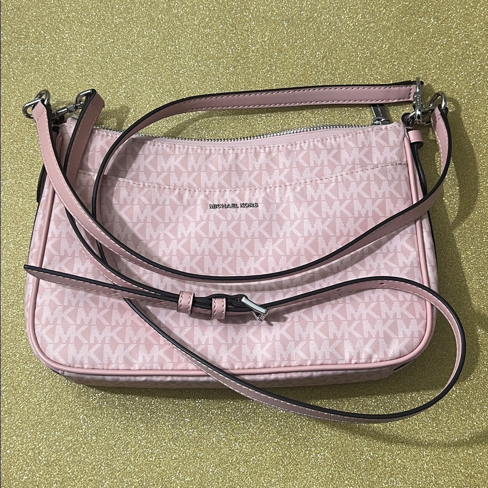 New Michael Kors Jet Set Small Pochette Nylon Crossbody
